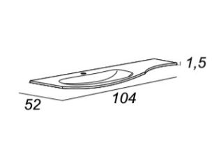 Раковина из искусственного мрамора, левосторонняя Cezares 104x52 50153